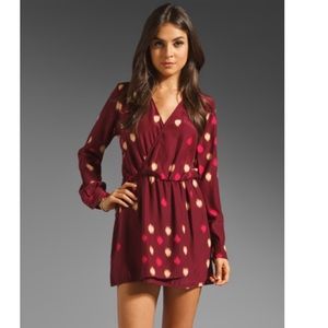 Parker Wine Dots Wrap Dress